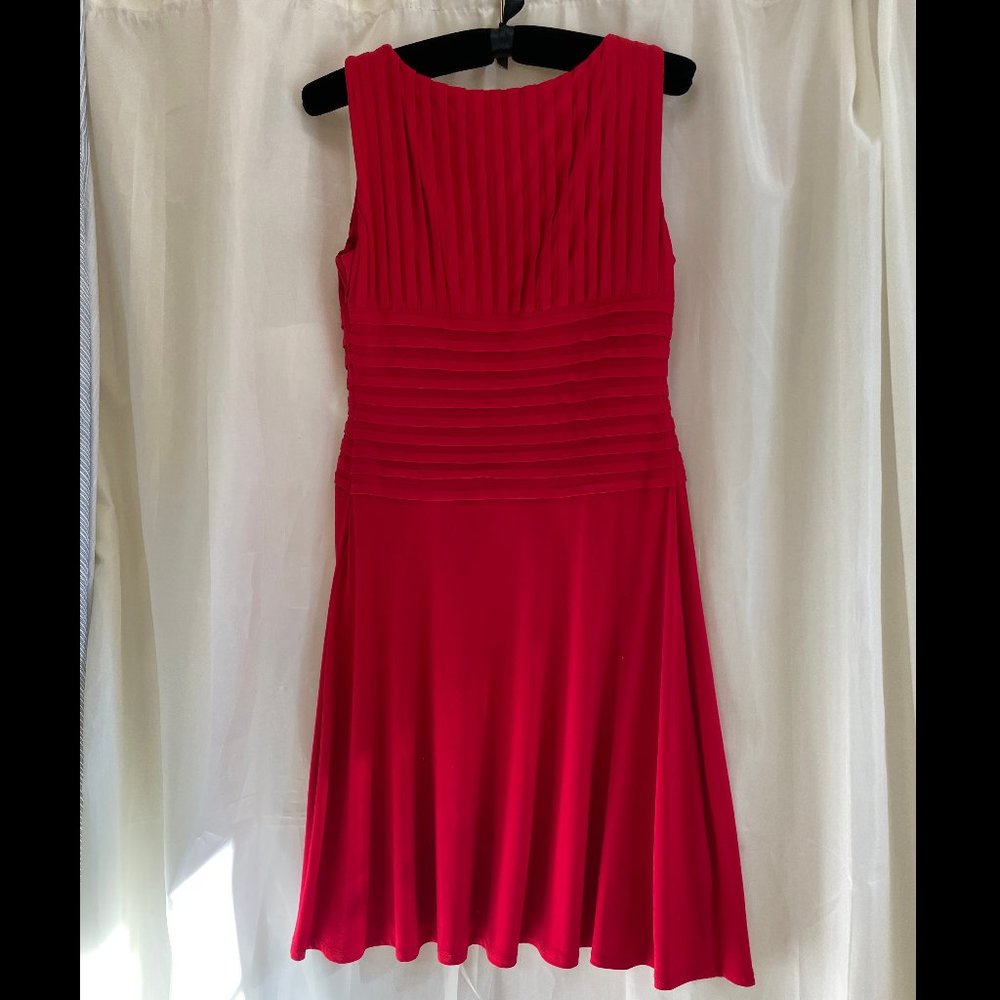Calvin Klein red jersey knit fit and flair dress